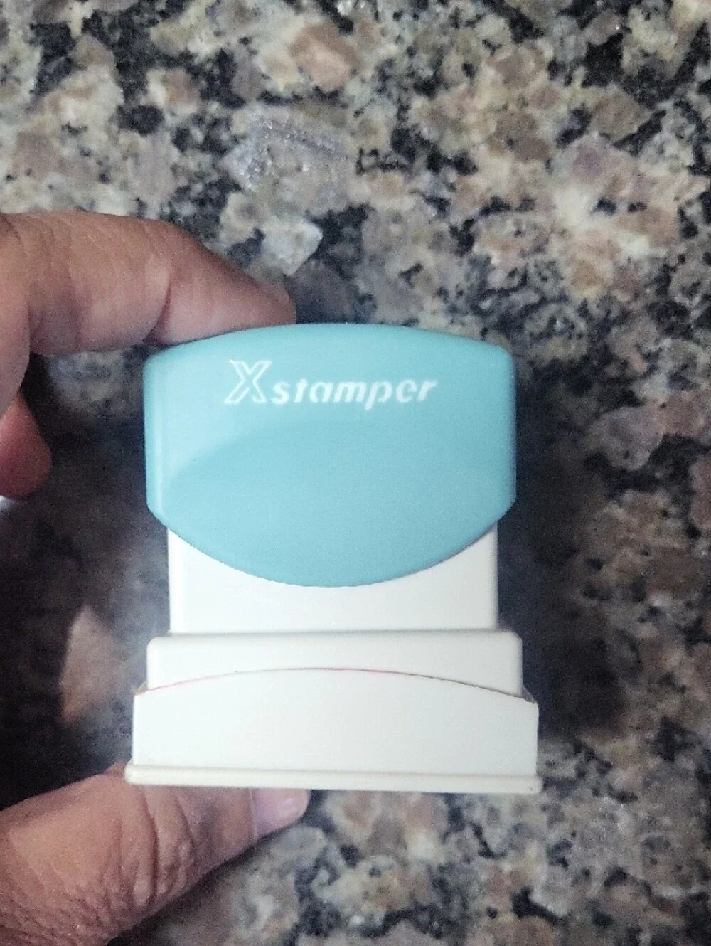 Blue 'RUSH' Pocket Stamp by X Stamper used but good working condition
